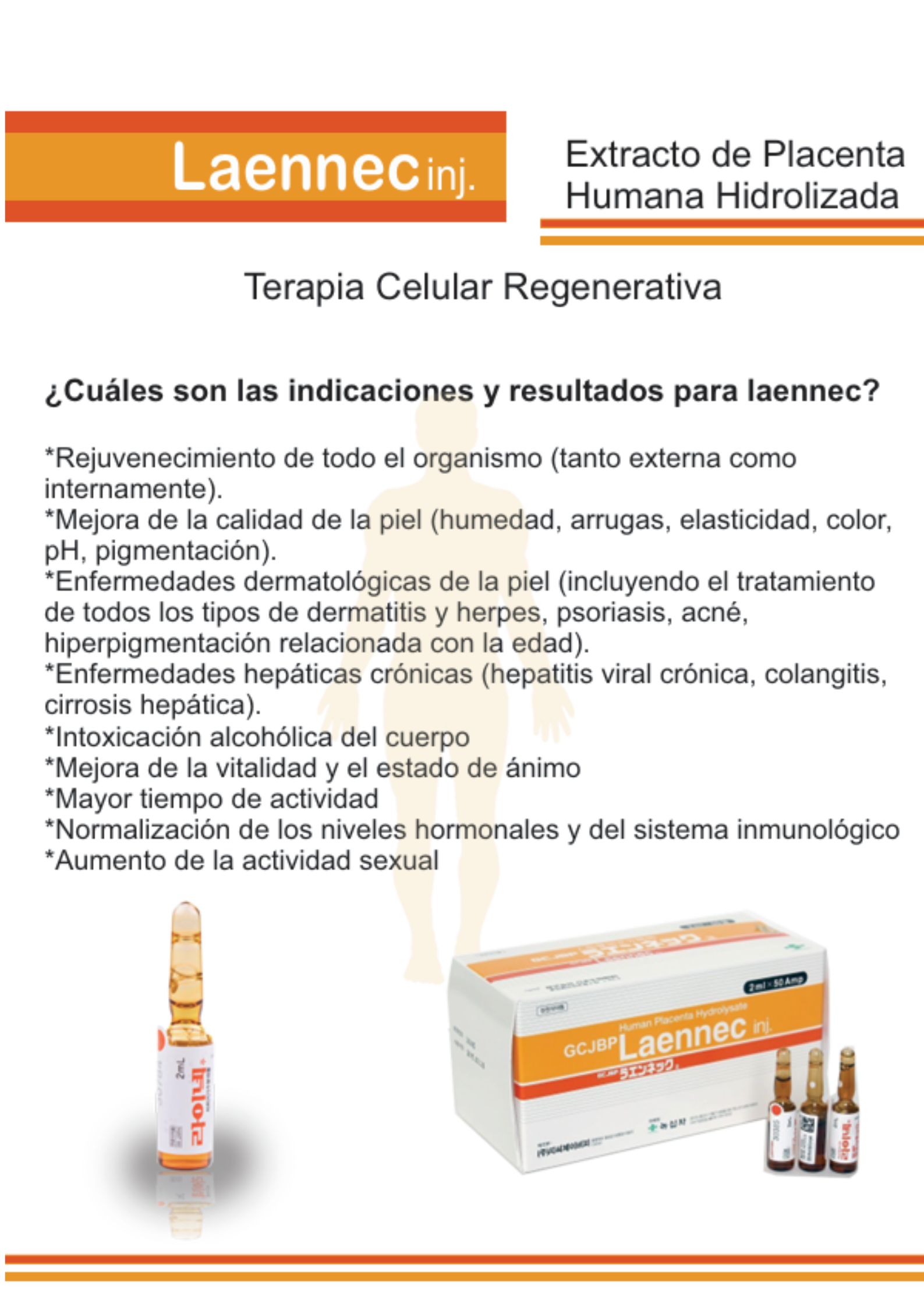 LAENNEC INJ.-1 vial - Terapia Regenerativa con Placenta Japonesa | Rejuvenecimiento Celular y Antienvejecimiento