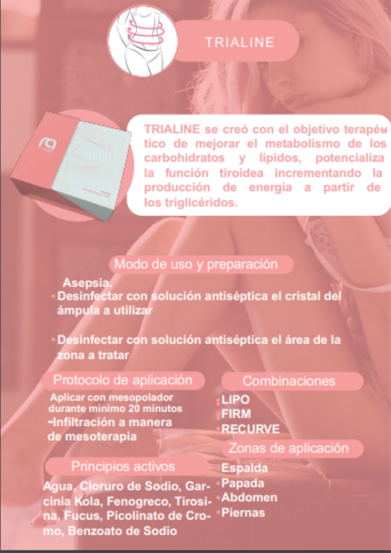 Dharmaline Trialine 5 ml – Blíster con 10 ampolletas reafirmantes y tensoras para rostro y cuello