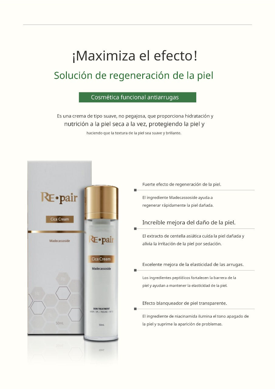 Misfill Cica Repair 50ml – Crema regeneradora con centella asiática para piel sensible e irritada