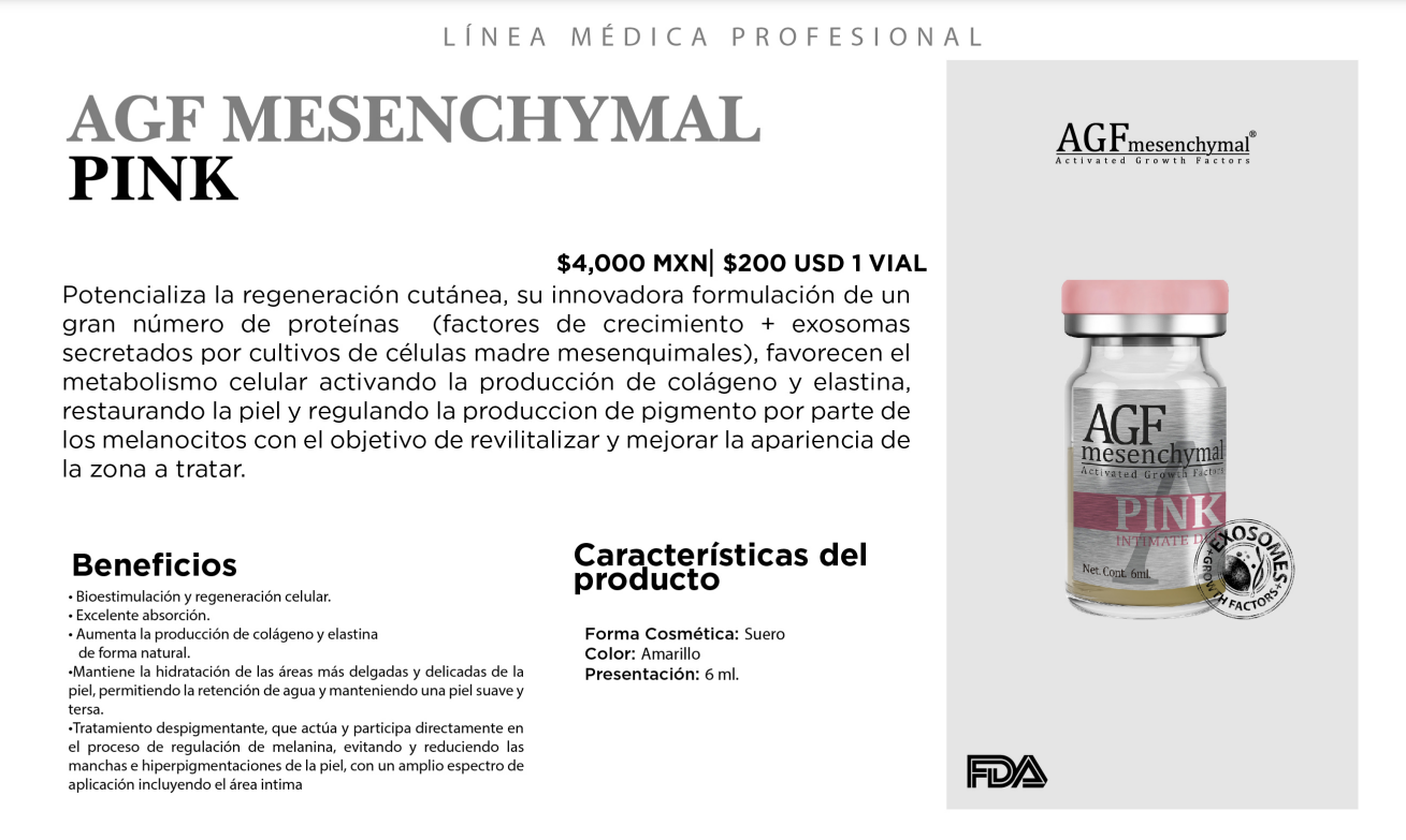 AGF Mesenchymal PINK | Rejuvenecimiento Celular Profesional