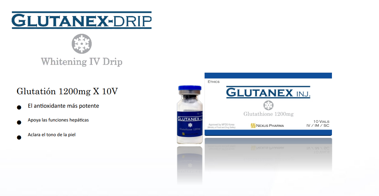 KIT Glutanex Drip – Glutatión inyectable para blanqueamiento, detox y antioxidación