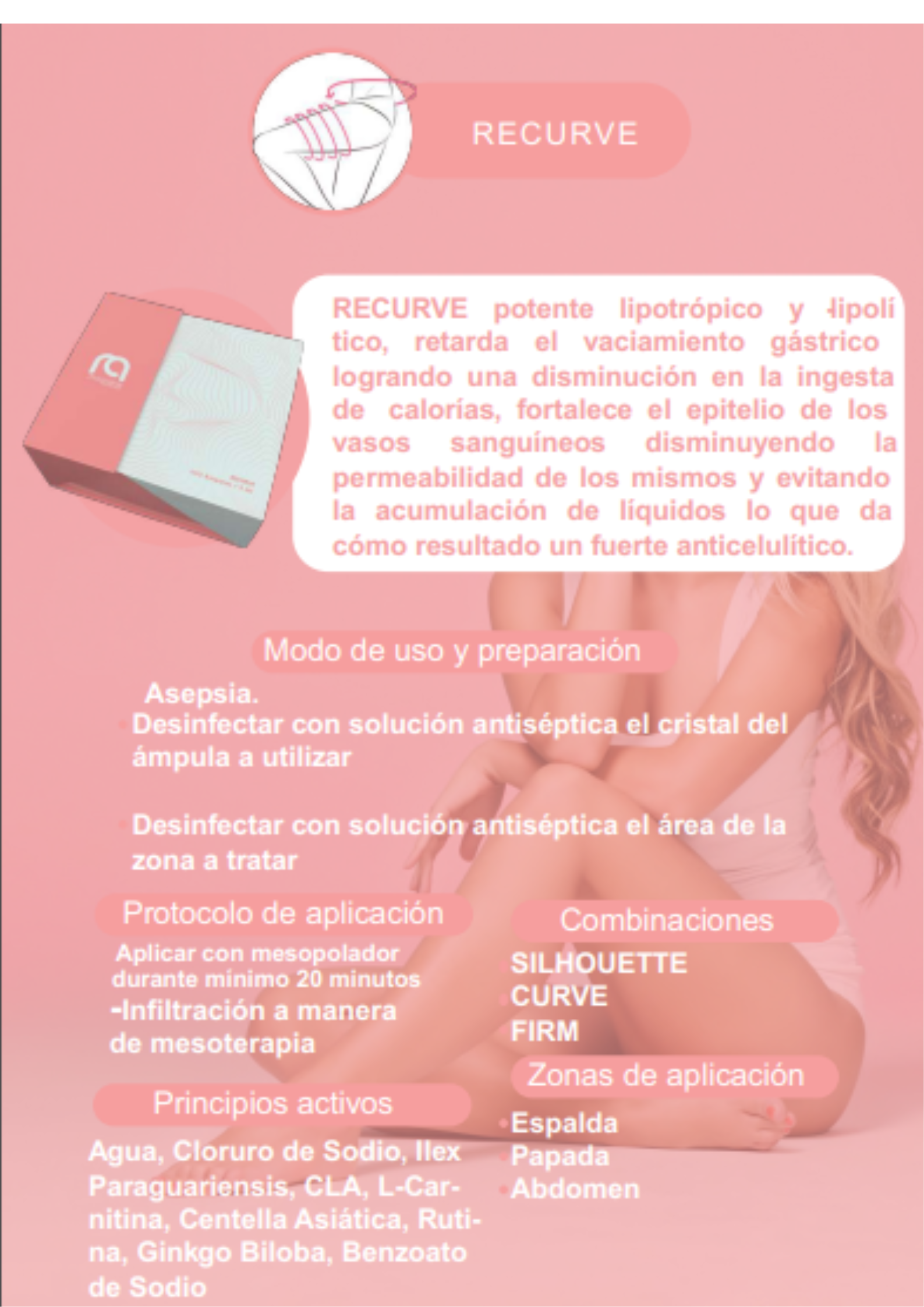 Dharmaline Recurve 5 ml – 10 ampolletas para reafirmación, lifting facial y tonificación cutánea