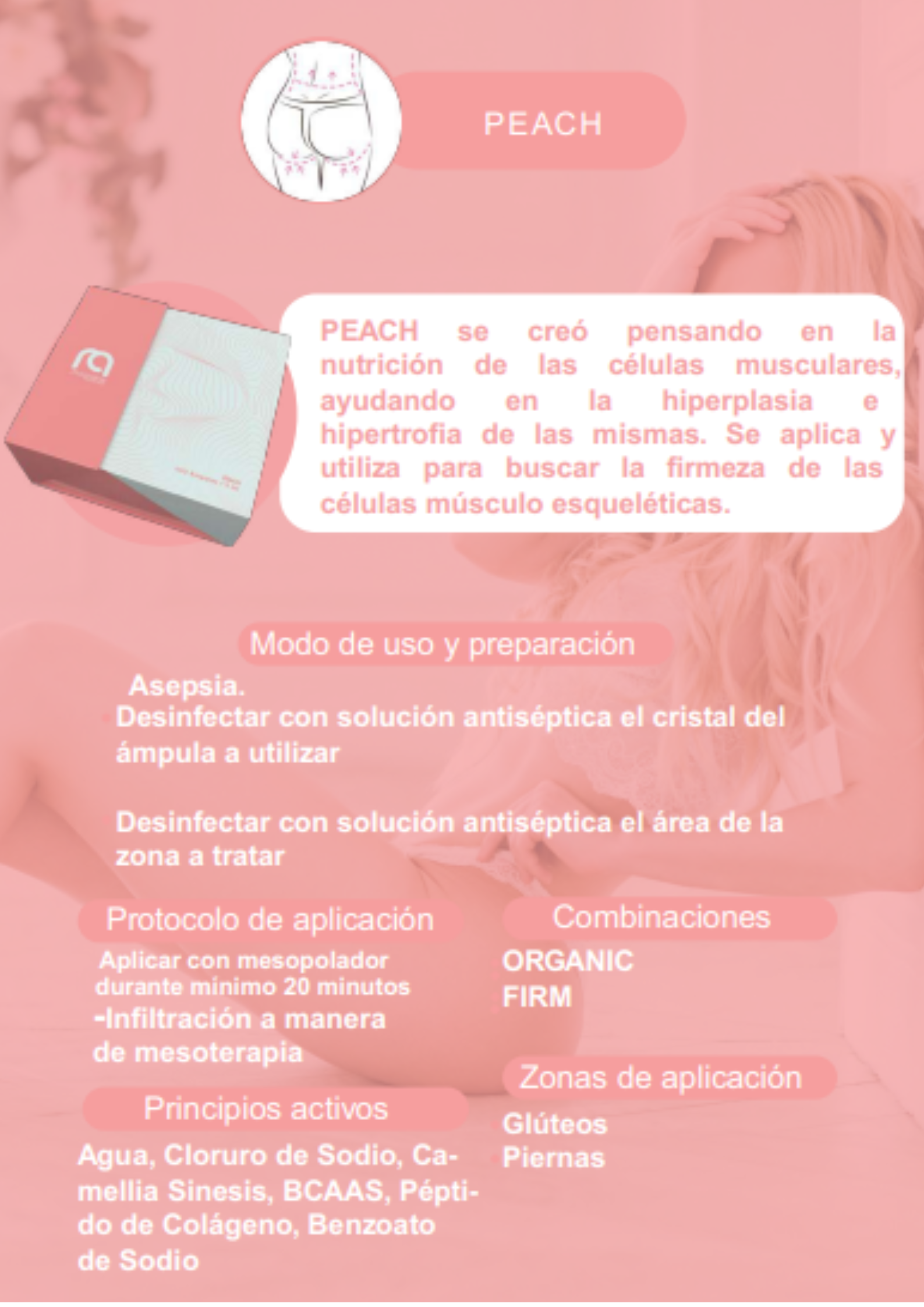 Dharmaline PEACH 5ml – Caja con 100 ampolletas para rejuvenecimiento y luminosidad facial